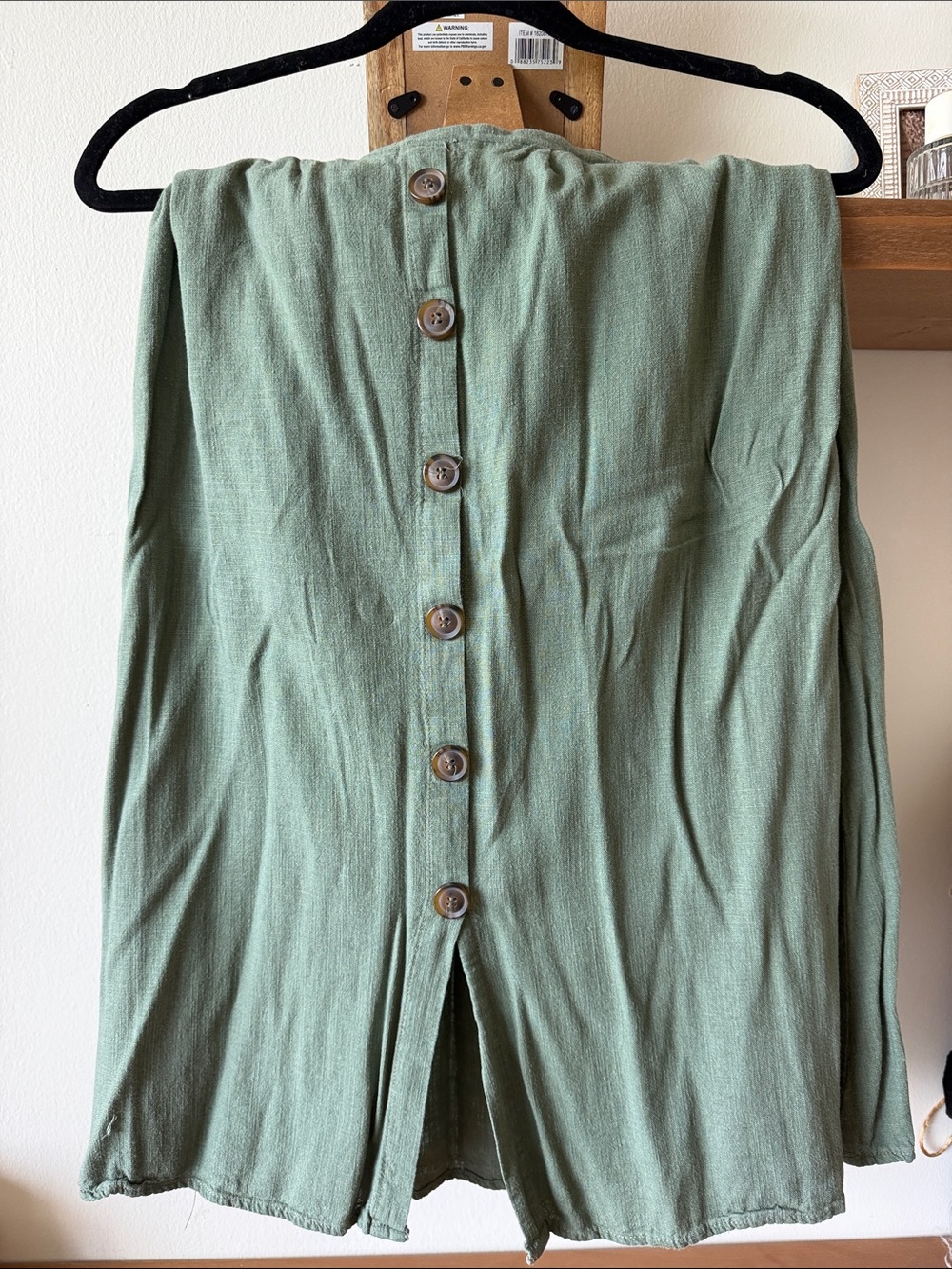 bohme Button-Front Midi Skirt in Sage Green